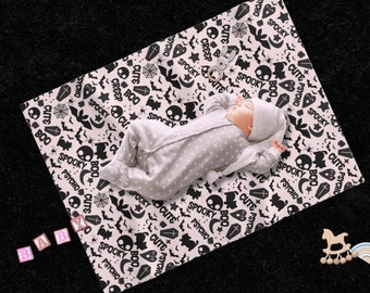 Pastel Goth Baby Throw Blanket Witchy Aesthetic Print Spooky Pink Halloween Decor Newborn Girl Room Decor Gothic Witchy Infant Bedding