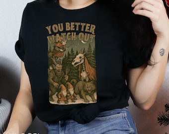 Spooky Christmas Shirt, Creepmas Dark Entity Monster Tee, Goth Holiday Tshirt, La Bafana, Mari Lwyd, Tomten, Yule Cat, Krampus Shirt