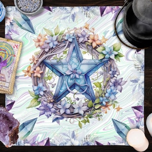 Imbolc Altar Cloth Winter Tarot Cloth Spring Watercolor Wheel Of The Year Altar Table Witchy Decor Pagan Pentacle Witchcraft Supplies
