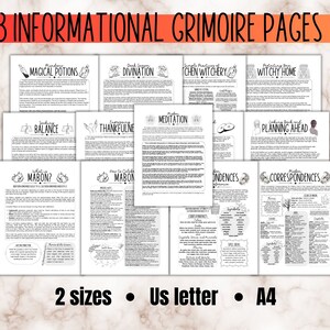 K&ouml;nnte beinhalten: Dreizehn druckbare Seiten mit Informationen f&uuml;r ein Hexen-Grimoire. Die Seiten beinhalten Themen wie magische Tr&auml;nke, Divination, K&uuml;chenhexerei, Schutz deines Hexen-Zuhauses, das Suchen nach Gleichgewicht, das Ausdr&uuml;cken von Dankbarkeit, Meditation, R&uuml;ckblick und Planung, was ist Mabon, wie man Mabon feiert, Korrespondenzen und Mabon-Korrespondenzen.