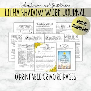 Litha Shadow Work Sabbat Bundle, Baby Witch Summer Guide, Book of Shadows Printable Download, Starter Digital Grimoire, Wiccan Spell Book