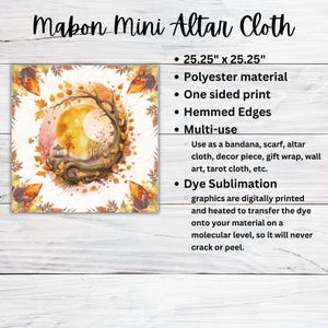 Watercolor Mabon Altar Cloth Witchcraft Tarot Cloth Witchy Aesthetic Moon Pagan Decor Fall Equinox Witch Decorations Sacred Space Covering image 3