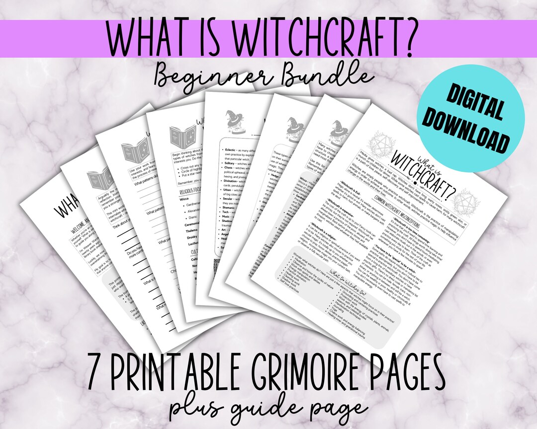 Beginner Witchcraft Bundle Baby Witch Book of Shadows Printable Pages ...
