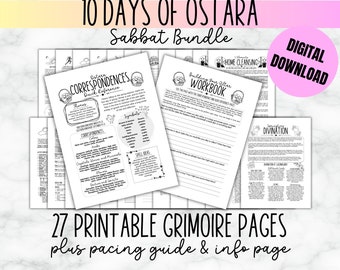 Ostara Sabbat Hexerei Bundle Download Baby Witch Frühlingsäquinox Anleitung Buch der Schatten Printables Grimoire Wicca Spell Book Ink Saver PDF