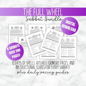 Wheel of the Year Sabbat Grimoire Witchcraft Bundle Download Baby Witch Guide Book of Shadows Printables Starter Grimoire Wiccan Spell Book
