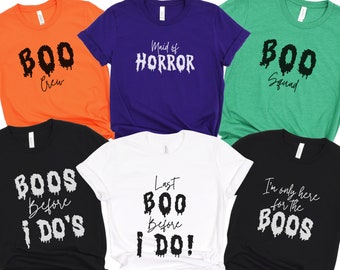 Halloween Bachelorette Party Shirts Matching Spooky Bride Tee Goth Bridal Matching Group Tshirt Wedding Witchy Aesthetic Spooky Hen Party