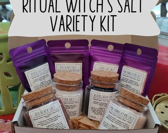 Ritual Salt Witchcraft Kit Witches Salt Starter Bundle for Love Protection Cleansing and Psychic Ability Witch Black Salt Kitchen Witchcraft