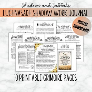 Lughnasadh Shadow Work Sabbat Bundle, Baby Witch Guide, Book of Shadows Printable Download, Starter Digital Grimoire, Wiccan Spell Book