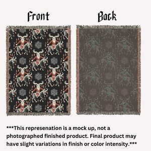 Krampus Woven Blanket, Spooky Cheepmas Krampus Decor, Scandinavian Folk Horror Tapestry Throw, Krampusnacht Gift, Bohemian Winter Solstice image 8