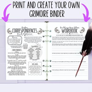 K&ouml;nnte beinhalten: Ein druckbares Arbeitsbuch zum Bauen eines Altars, mit einer Schwarzwei&szlig;illustration einer Feder und einem Abschnitt mit der &Uuml;berschrift "Building Your Altar Workbook". Das Arbeitsbuch enth&auml;lt Anleitungen zum Planen und Dekorieren eines Altars, wie z. B. "Gibt es Themen oder Dekorstile, die Ihr Altar widerspiegeln soll?" und "Gehen Sie Ihre Haushaltsgegenst&auml;nde/Zubeh&ouml;r durch und listen Sie Dinge auf, die Sie bereits haben und die Ihren Raum bereichern k&ouml;nnten."