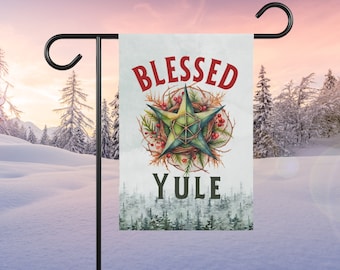 Yule Garden Flag, Winter Solstice Banner Yard Decoration, Witchy Garden Banner, Triple Moon Yard Decorations, Snow Moon Porch Flag Pagan