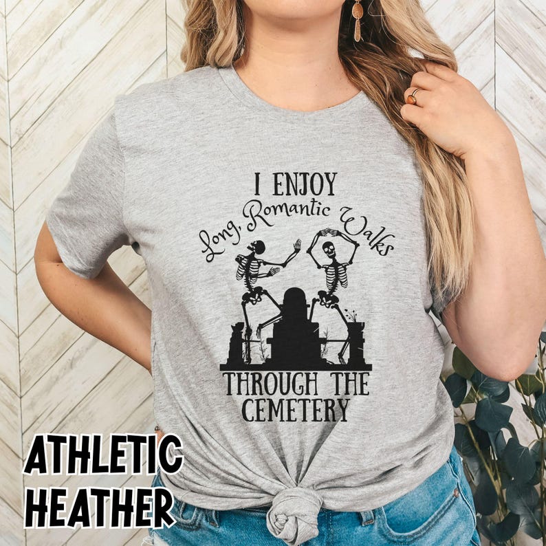 Cemetary Humor Graveyard Shirt, Gothic Couples Romantic Dark Humor Tee, Anti-Valentine's Day, Spooky Skeleton Alternative Valentine Tee image 7