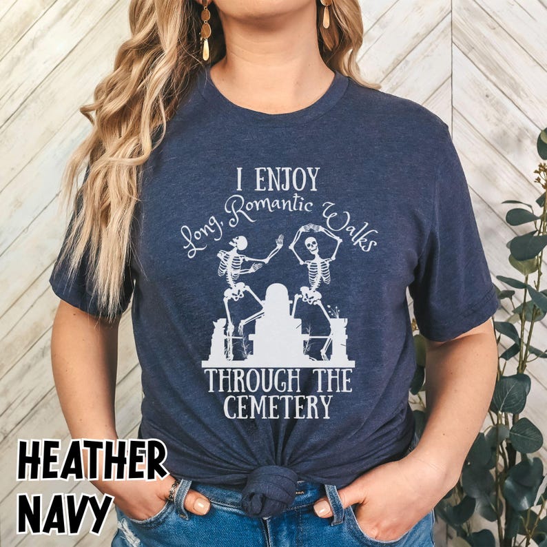 Cemetary Humor Graveyard Shirt, Gothic Couples Romantic Dark Humor Tee, Anti-Valentine's Day, Spooky Skeleton Alternative Valentine Tee image 8