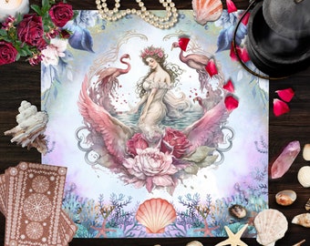 Aphrodite Altar Cloth Venus Tarot Watercolor Wicca Wheel Of The Year Altar Table Witchy Decor Pagan Deity Greek Goddess Witchcraft Supplies