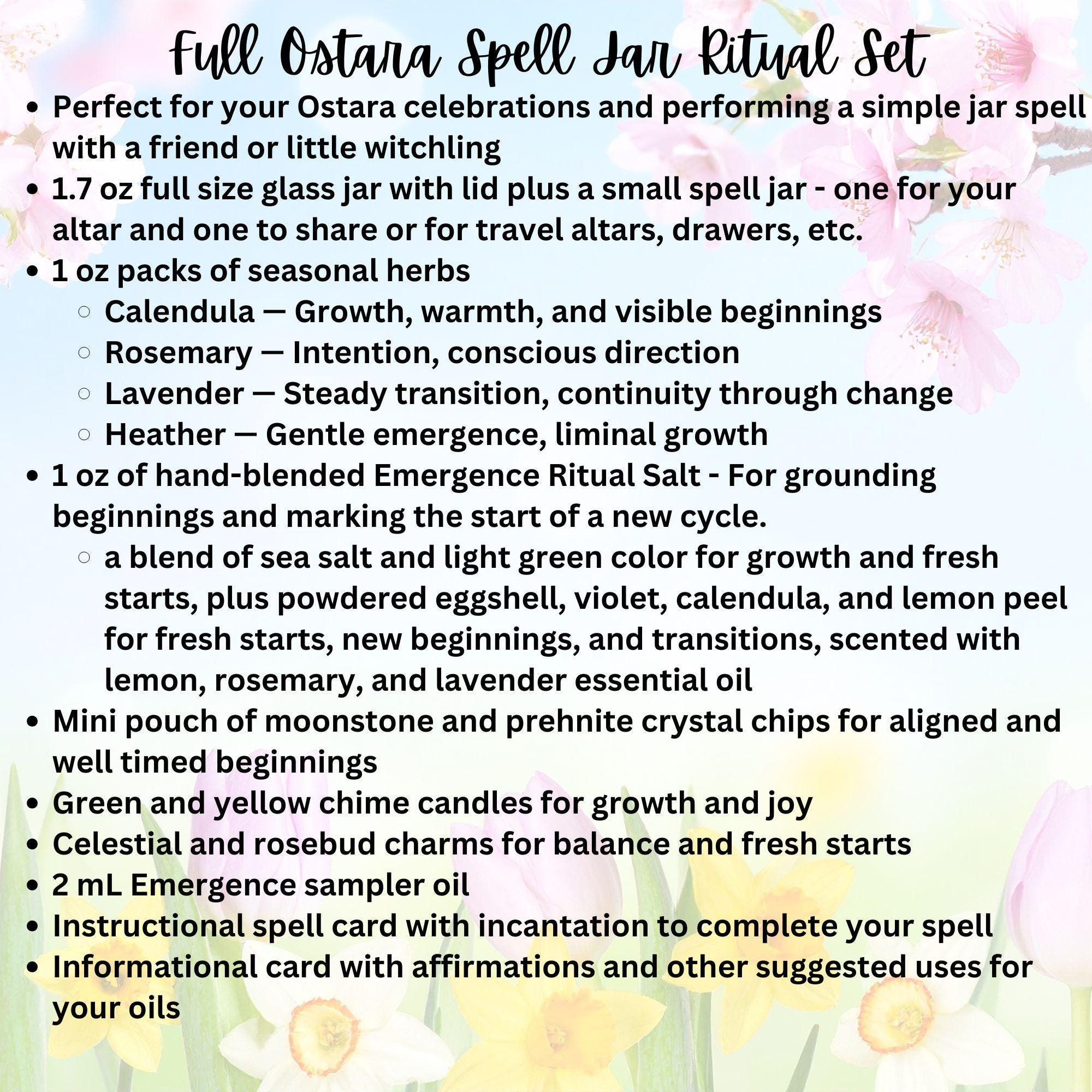 Spring Pagan Spells Ostara Spell Jar Ritual Kit, Wheel of the Year Witchcraft Set, Beginner ...