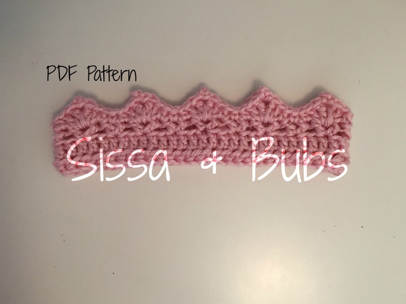 CROCHET PATTERN Princess Crown, Crown Headband, Baby, Head Wraps
