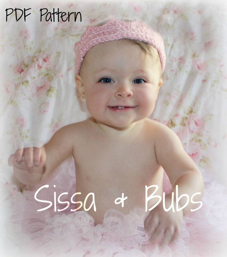 CROCHET PATTERN Princess Crown, Crown Headband, Baby, Head Wraps
