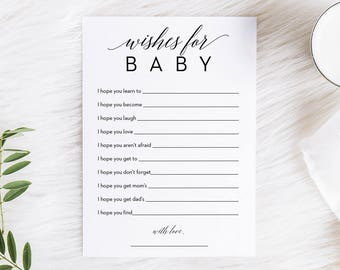 Druckbare Wünsche für Baby Karte, Babyparty Wünsche für Baby Karte, DIY Babyparty, Babypartyspiel, Babyparty druckbar