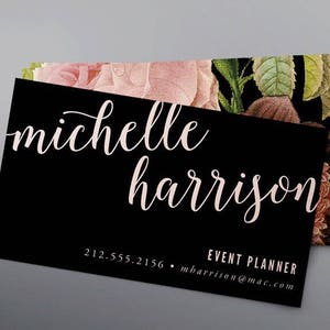 Printable Floral Business Card - Printable Calling Card - Digital File - DIY