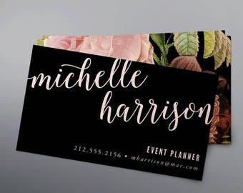 Printable Floral Business Card - Printable Calling Card - Digital File - DIY