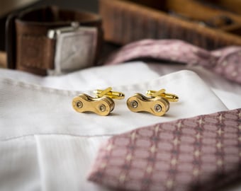 Bicycle Chain Cufflinks - Perfect Best Man Gift with Engraving Option