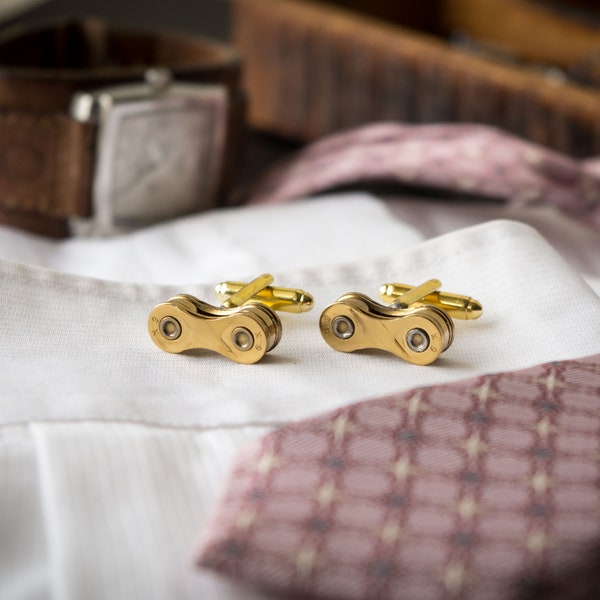 Bicycle Chain Cufflinks - Perfect Best Man Gift with Engraving Option