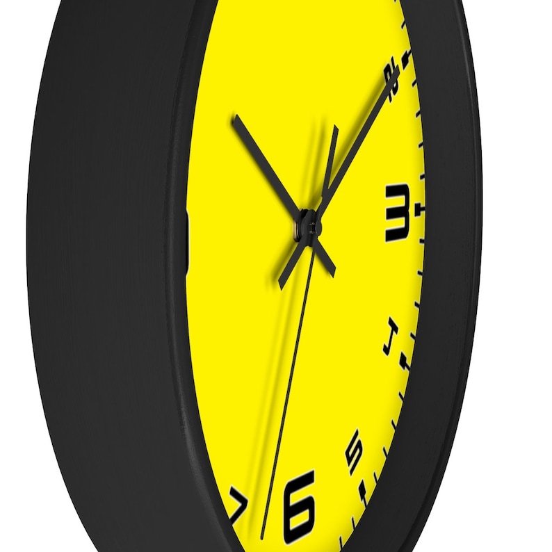 Gift for Mechanic Racing Dial Clock Silent Wall Clock Sports Car Clock Yellow Clock Large Numbers Clock Car Enthusiast Wall Clock