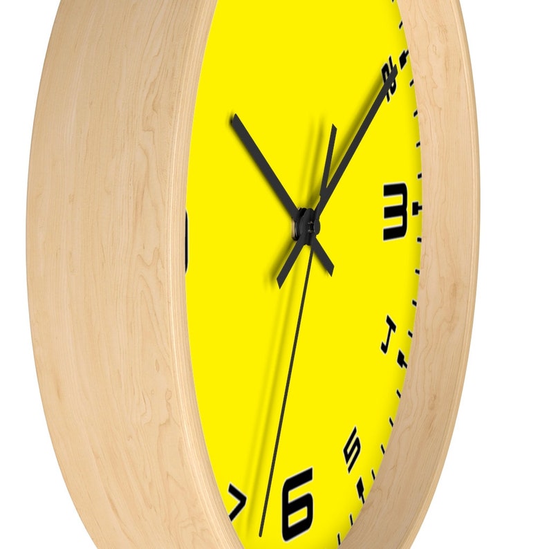 Gift for Mechanic Racing Dial Clock Silent Wall Clock Sports Car Clock Yellow Clock Large Numbers Clock Car Enthusiast Wall Clock