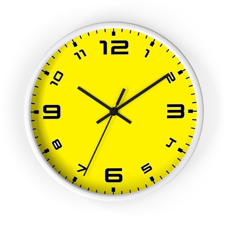Gift for Mechanic Racing Dial Clock Silent Wall Clock Sports Car Clock Yellow Clock Large Numbers Clock Car Enthusiast Wall Clock