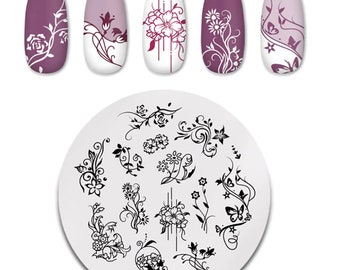 Flowers Pretty Nail Art Stamping Plate Nail Stamp For DIY Manicure Art Nail Stamping Tool Stamping Plate