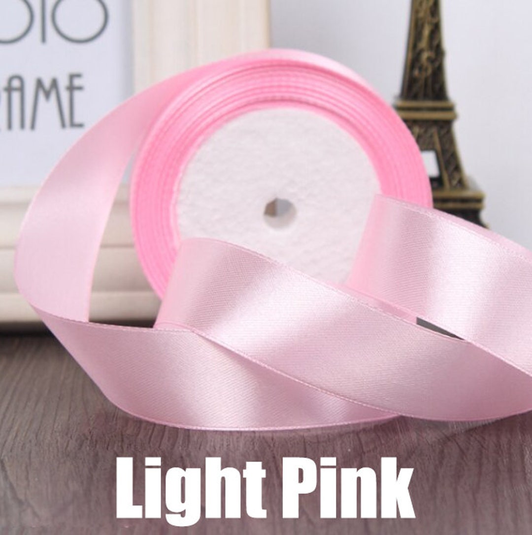 Dark Pink Satin Ribbon 25 Yards, 25mm Silk Satin Ribbons Solid Color  Wholesale Ribbon About 23 Meters Ribbon Christmas Party Gift Wrapping 