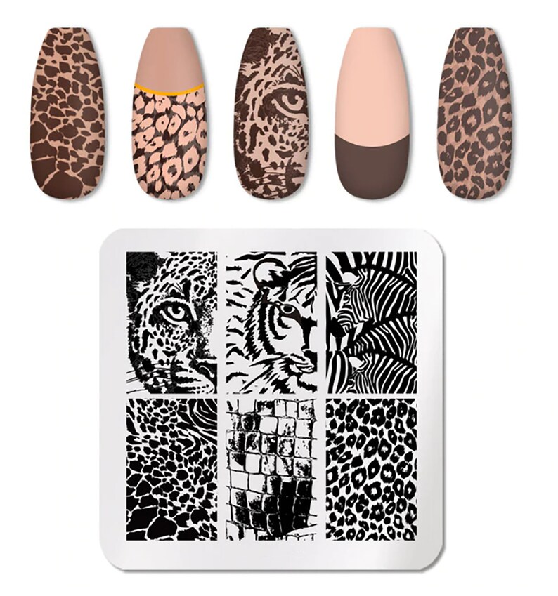 Animals Animalistic Textures Nail Art Stamping Plate DIY Nail Etsy