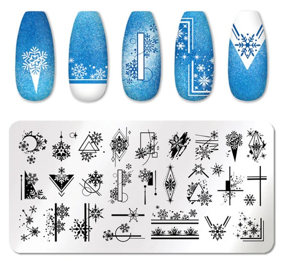 Snowflake Abstract Nail Art Stamping Plate Nail Stamp for DIY | Etsy