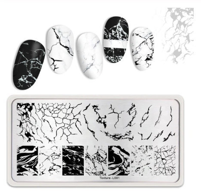 Nail Stamping Plate Textures Art Artistic Nail Art Supplies Etsy