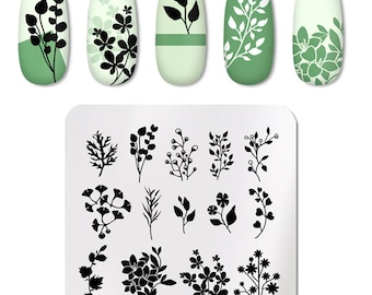 Flowers Nature Nail Art Stamping Plate DIY Nail Stamping Plate Large Nail Stamping Tool Manicure Art Stamp Nail Art Design