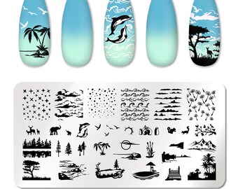 Summer Vacation Animal Nail Art Stamping Plate Nail Stamp For DIY Manicure Art Nail Stamping Tool Stamping Plate