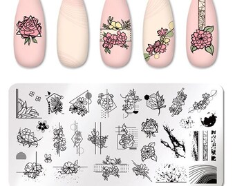 Flower Art Nail Art Stamping Plate Nail Stamp For DIY Manicure Art Nail Stamping Tool Stamping Plate