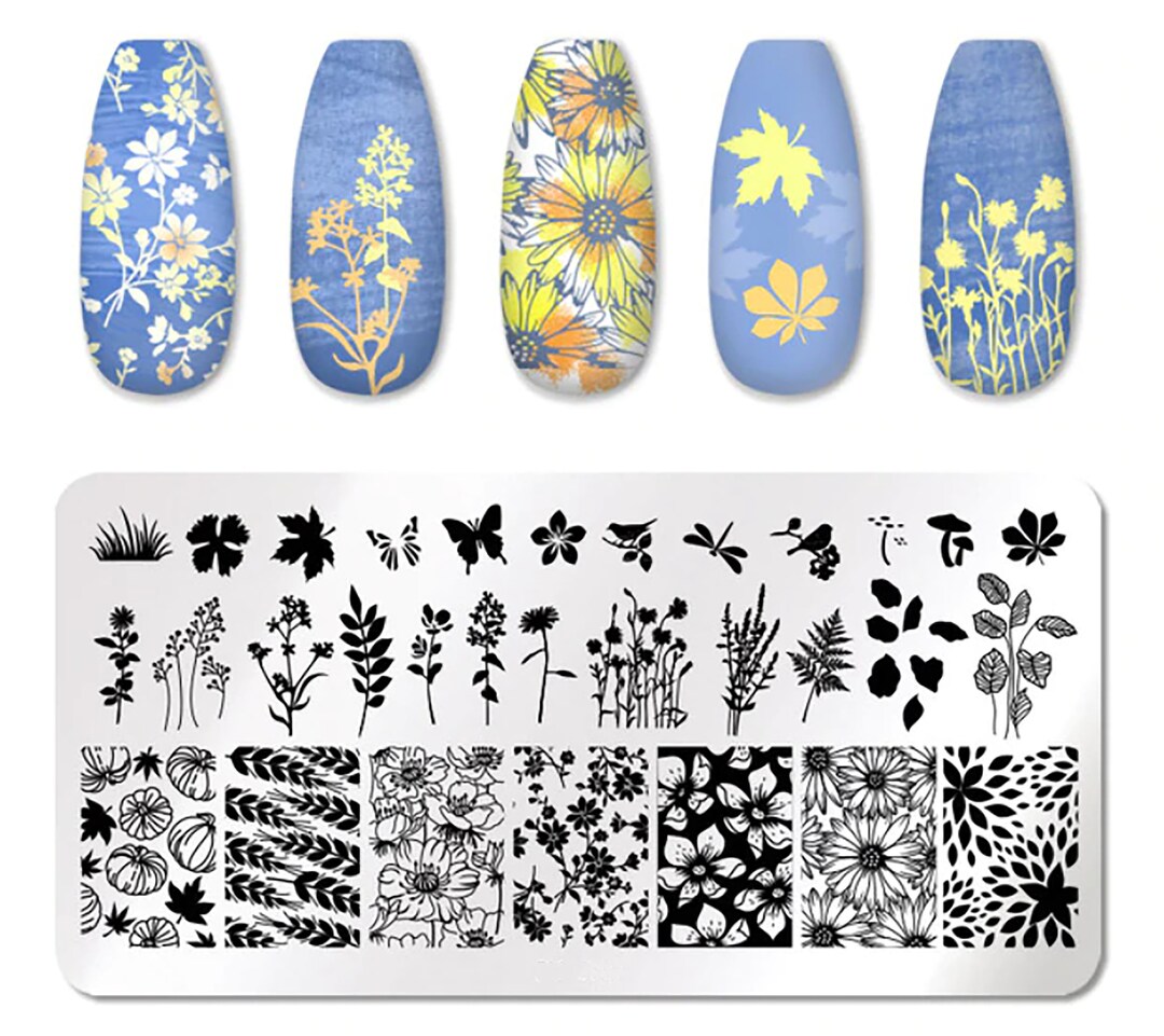 A Land of Flowers Nail Art Stamping Plate Nail Stamp for DIY Manicure Art Nail Stamping Tool