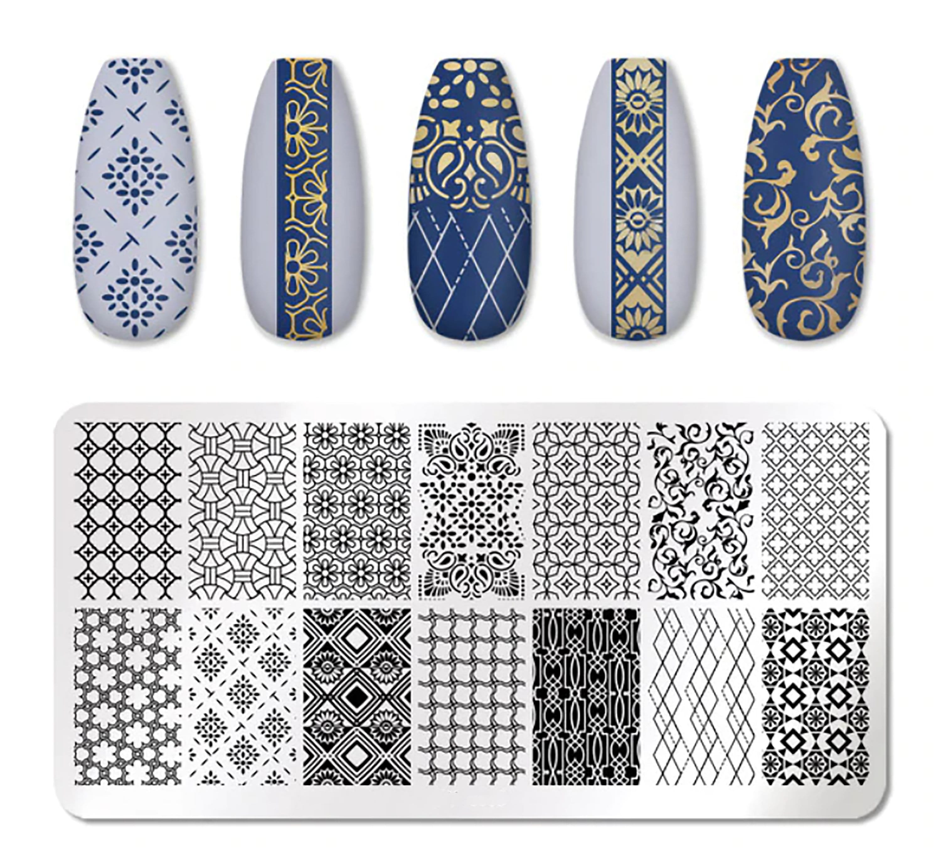 Abstract Lines Laces Nail Art Stamping Plate DIY Nail Stamping Plate Large  Nail Stamping Tool Manicure Art Stamp Nail Art Design