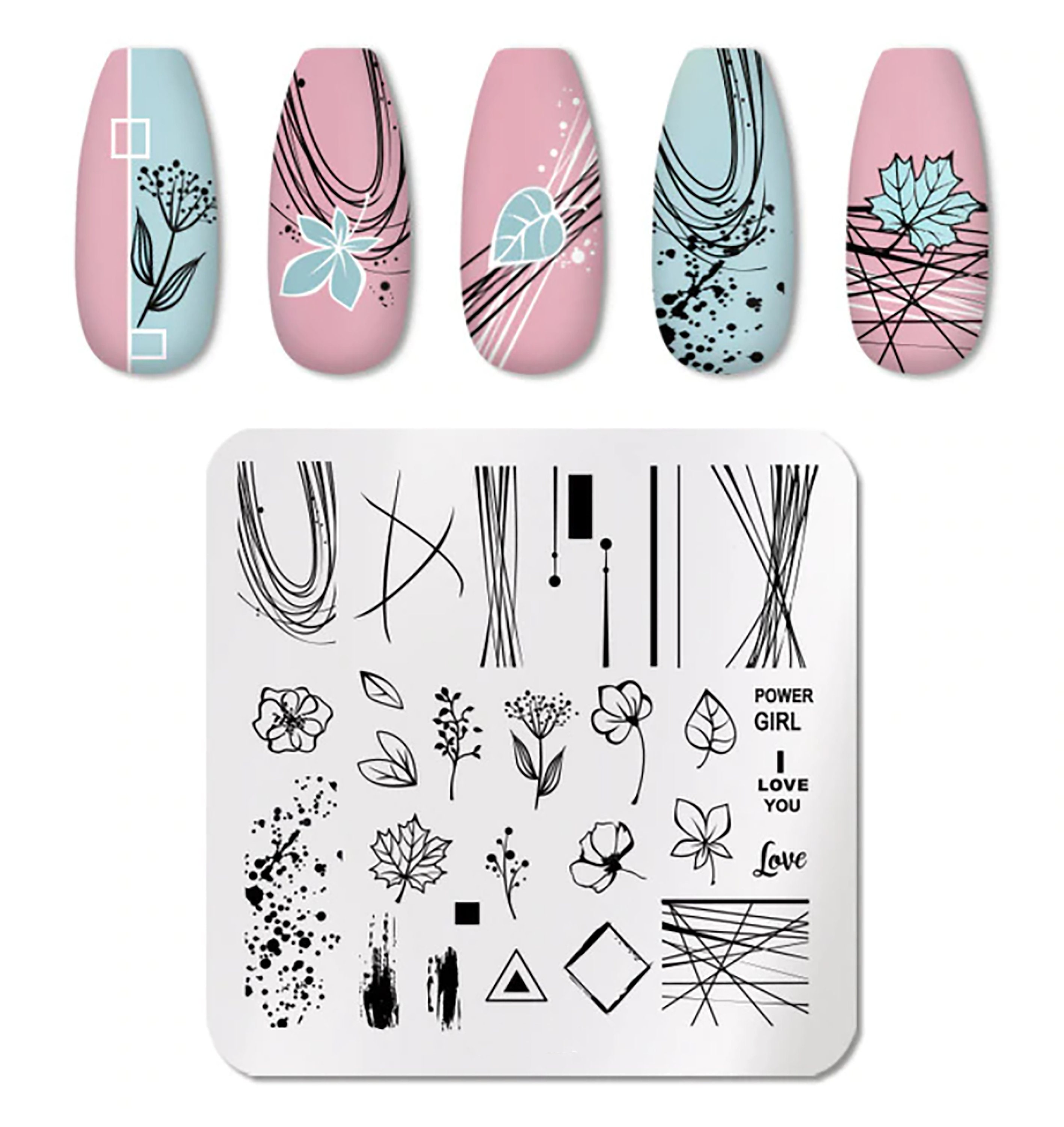 Girl Power Love Texture Nail Art Stamping Plate Nail Stamp for - Etsy Girl Power Love Texture Nail Art Stamping Plate Nail Stamp for - Etsy