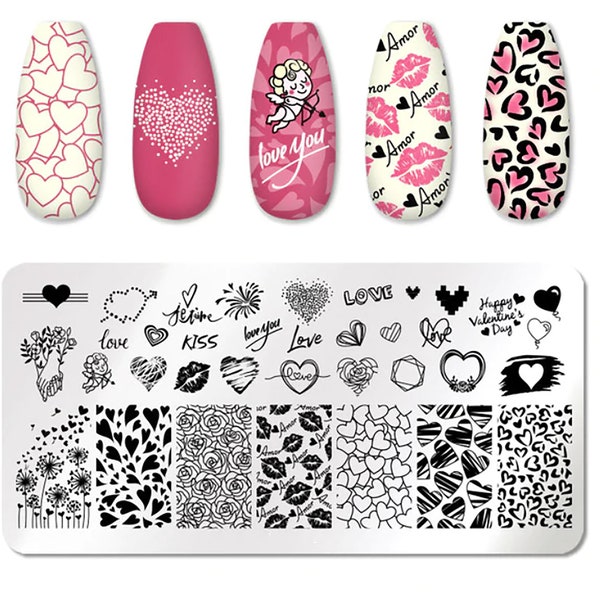 L’amour nous rend meilleur Nail Art Stamping Plate Nail Stamp pour DIY Manucure Art Nail Stamping Tool Stamping Plate