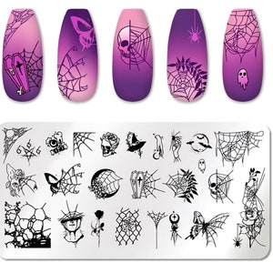 Skeleton Ghosts Web Nail Art Stamping Plate Nail Stamp For DIY Manicure Art Nail Stamping Tool Stamping Plate