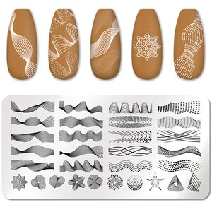 Line Waves Nail Art Stamping Plate Nail Stamp For DIY Manicure Art Nail Stamping Tool Stamping Plate