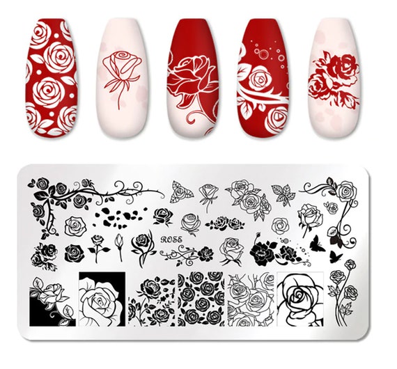 Rose Flower Nail Art Stamping Template Image Plate BORN PRETTY BP-73 Nail  Stamping Plates Manicure Stencil Set | Wish