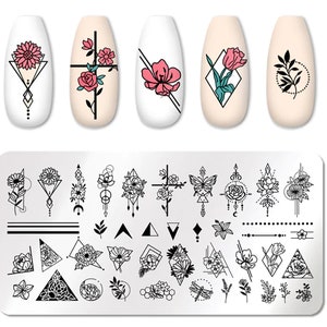 Geometry Flowers Nail Art Stamping Plate Nail Stamp For DIY Manicure Art Nail Stamping Tool Stamping Plate