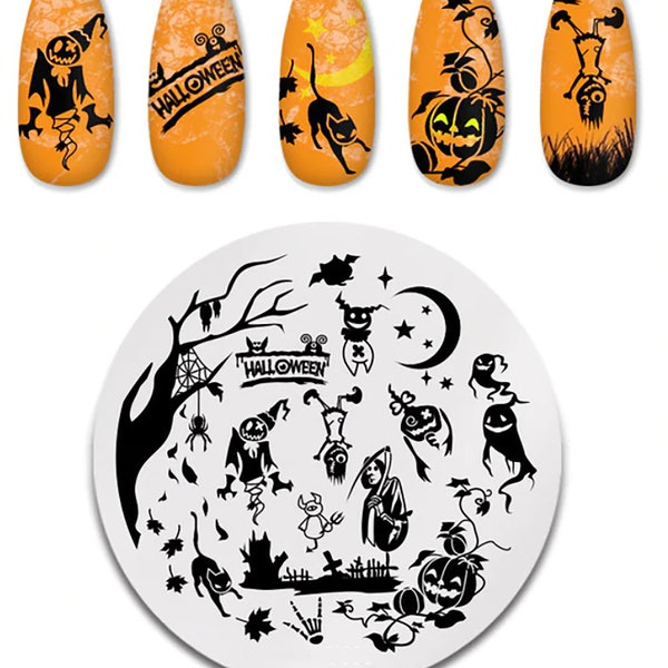 Halloween Night Trick Or Treat Artistic Nail Art Stamping Plate Nail Stamp For DIY Manicure Art Nail Stamping Tool Stamping Plate