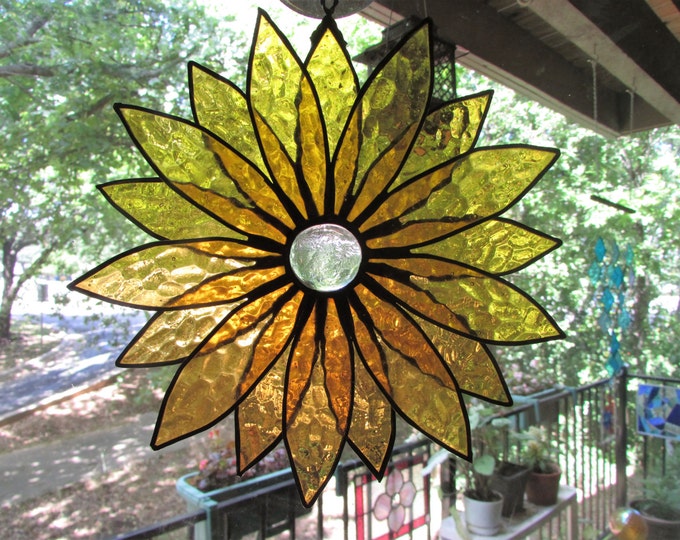 Stained Glass Flower Etsy