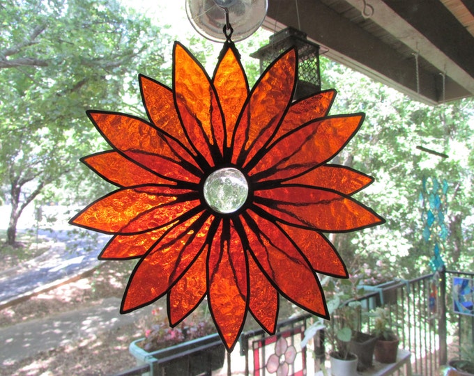 Stained Glass Flower Etsy
