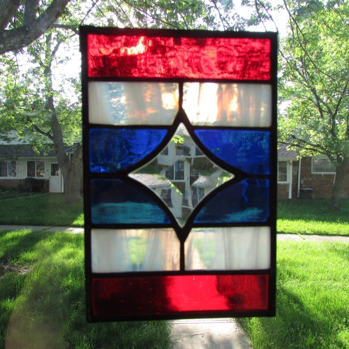 Stained Glass Rainbow Chain Rainbow Suncatcher Rainbow Sun Etsy