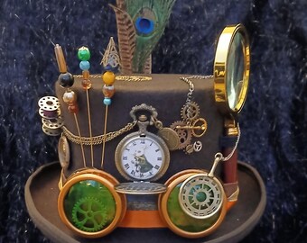 Steampunk Mad Hatter Top Hat Brown 100% Wool Alice in Wonderland Cosplay Halloween Festivals